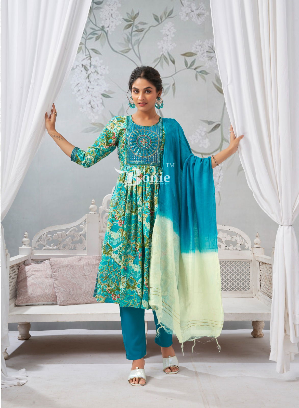 Meghana 5 By Bonie Rayon Designer Kurti With Bottom Dupatta Wholesale Price In Surat
